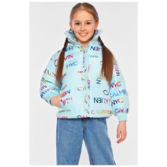 Детская куртка для девочки демисезонная голубого цвета 195637L