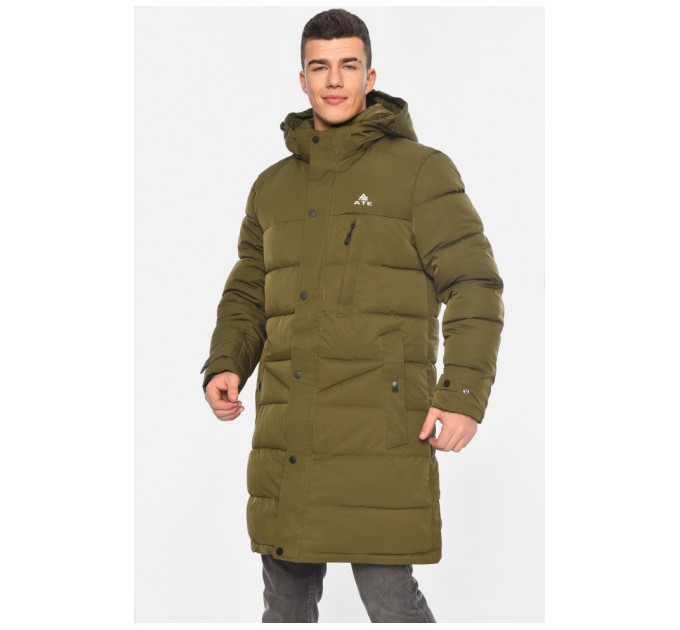 Куртка чоловіча подовжена єврозима кольору хакі 195769L