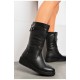 Чоботи жіночі зимові на блискавці чорного кольору 195821L