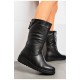 Чоботи жіночі зимові на блискавці чорного кольору 195867L