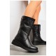 Чоботи жіночі зимові на блискавці чорного кольору 195868L