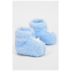 Пинетки детские для мальчика махровые голубого цвета 196032L