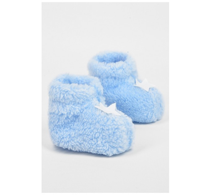 Пинетки детские для мальчика махровые голубого цвета 196032L
