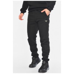 Спортивні штани чоловічі на флісі чорного кольору 196051L