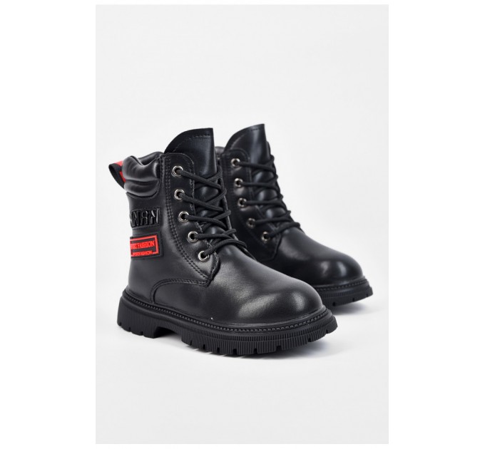 Черевики дитячі для дівчинки зимові чорного кольору 196174L