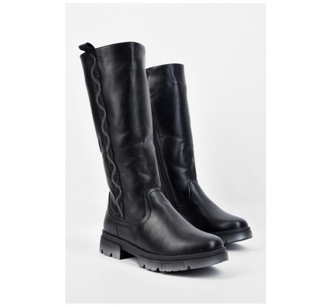 Сапоги зимние детские девочка черного цвета 196181L