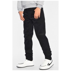 Брюки підліткові вельветові для хлопчика чорного кольору 196234L