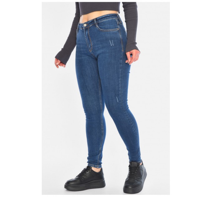 Джинси жіночі скінні темно-синього кольору 196265L