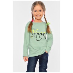 Лонгслів дитячий для дівчинки оливкового кольору 196542L