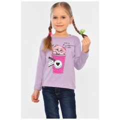 Лонгслив детский для девочки лилового цвета 196553L