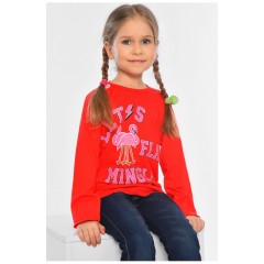 Лонгслив детский для девочки красного цвета 196558L