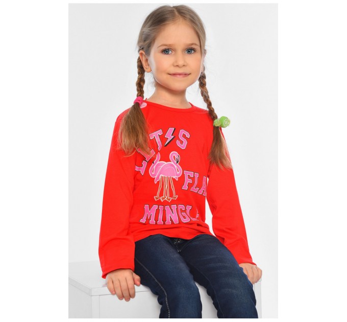 Лонгслив детский для девочки красного цвета 196558L
