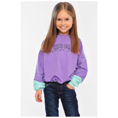 Світшот дитячий для дівчинки з іграшкою бузкового кольору 196593L