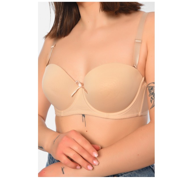 Бюстгальтер жіночий бежевого кольору чашка D 197096L