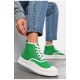 Кеди жіночі високі зеленого кольору на шнурівці 197163L