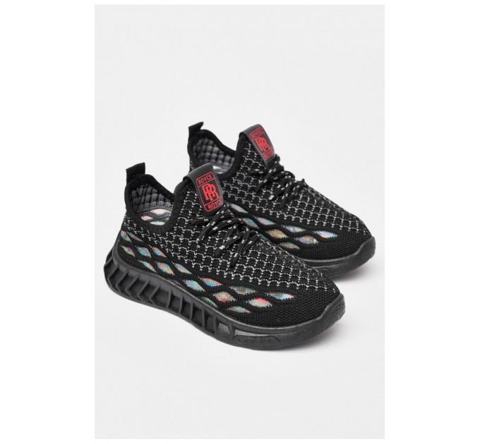 Детские кроссовки для мальчика текстильные черного цвета 197286L