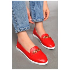 Туфлі-лофери жіночі червоного кольору 197410L