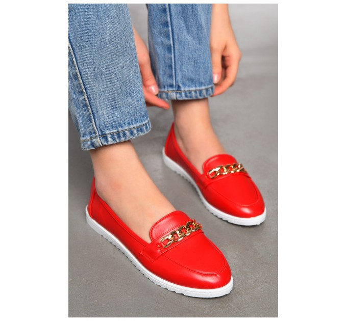 Туфлі-лофери жіночі червоного кольору 197410L
