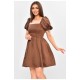 Сукня жіноча атласна шоколадного кольору 197491L Сукня жіноча атласна шоколадного кольору 197491L