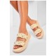 Шльопанці жіночі бежевого кольору 197968L