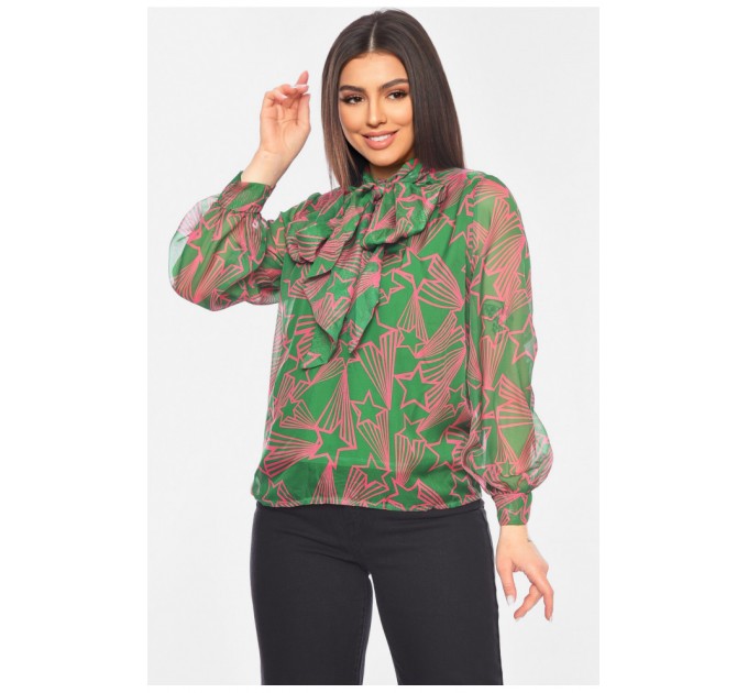 Блуза жіноча зеленого кольору 198010L