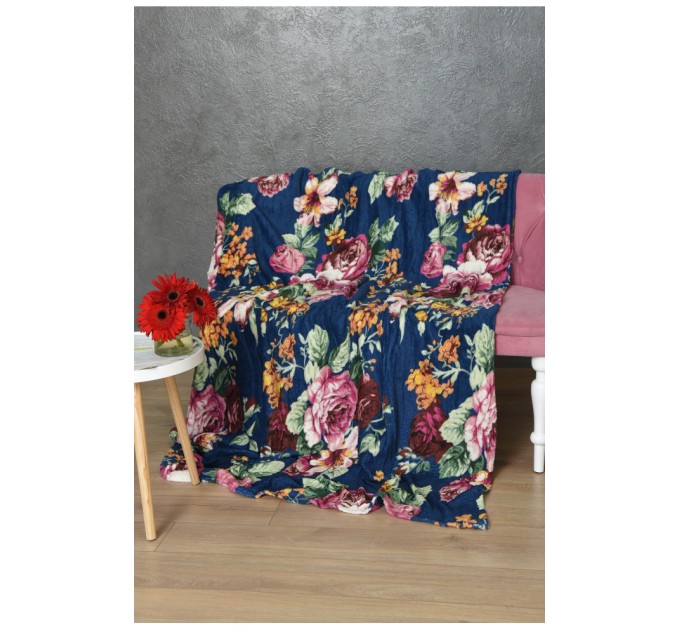 Плед синього кольору з принтом розмір 150*200 198634L