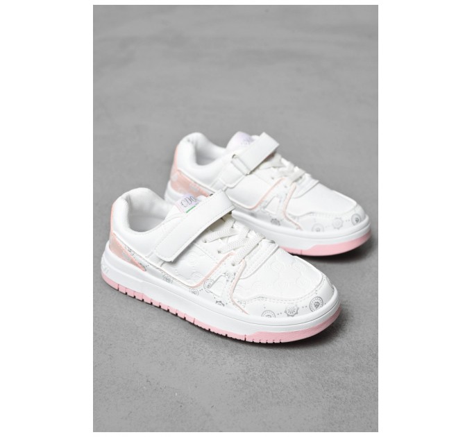 Детские кроссовки бело-розового цвета 198737L