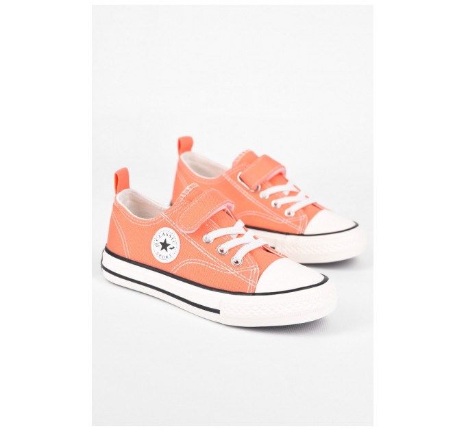 Кеды детские персикового цвета текстиль 199006L