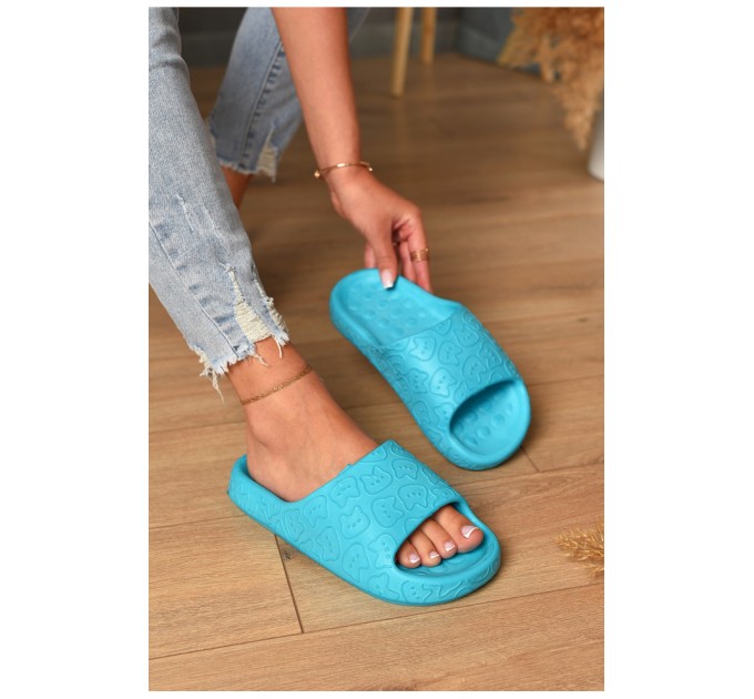 Шльопанці піна жіночі бірюзового кольору 199180L