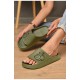 Шльопанці піна жіночі  кольору хакі 199277L