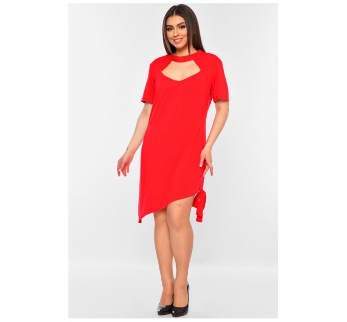 Туника женская батальная красного цвета 199435L