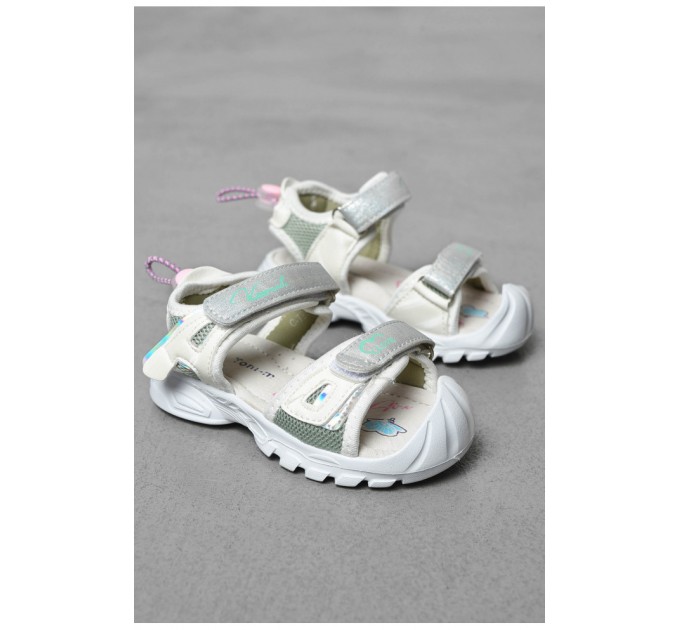 Босоніжки дитячі для дівчинки білого кольору 199487L