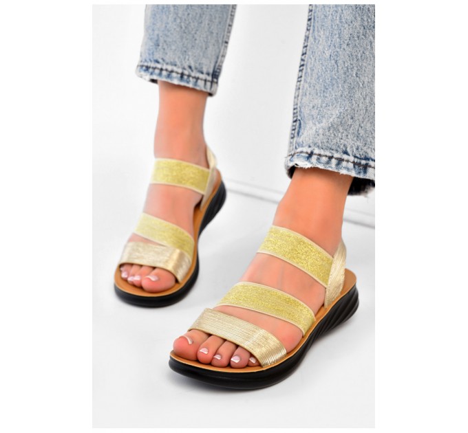 Босоніжки жіночі золотистого кольору 199812L