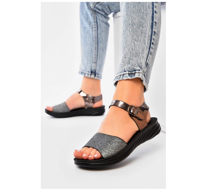 Босоножки женские серебристого цвета 199813L