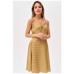 Сарафан жіночий гірчичного кольору з принтом 199825L