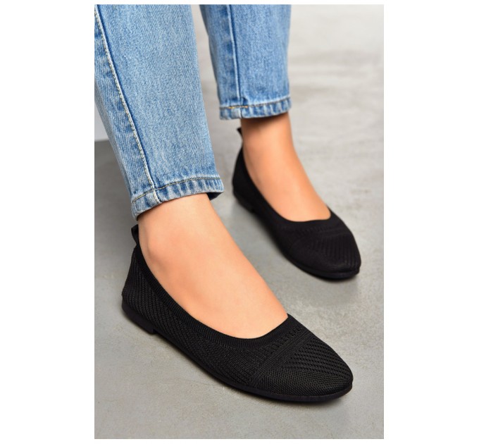 Балетки жіночі чорного кольору в`язані 199935L