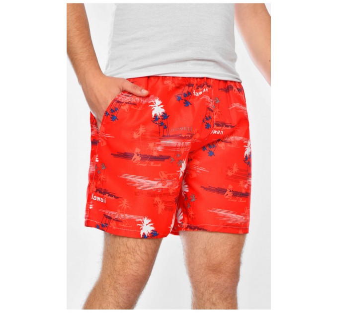 Шорти чоловічі червоного кольору з принтом 199948L