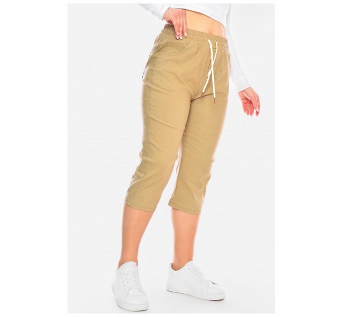 Бриджі жіночі бежевого кольору 200076L