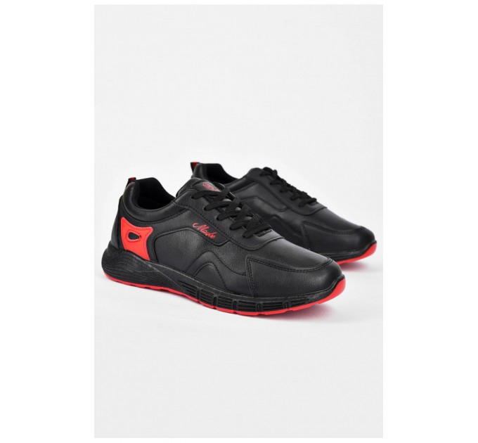 Кросівки чоловічі чорного кольору на шнурівці 200177L