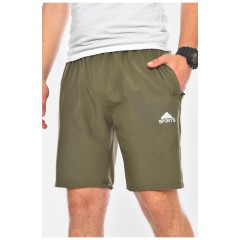 Шорти чоловічі однотонні кольору хакі 200224L