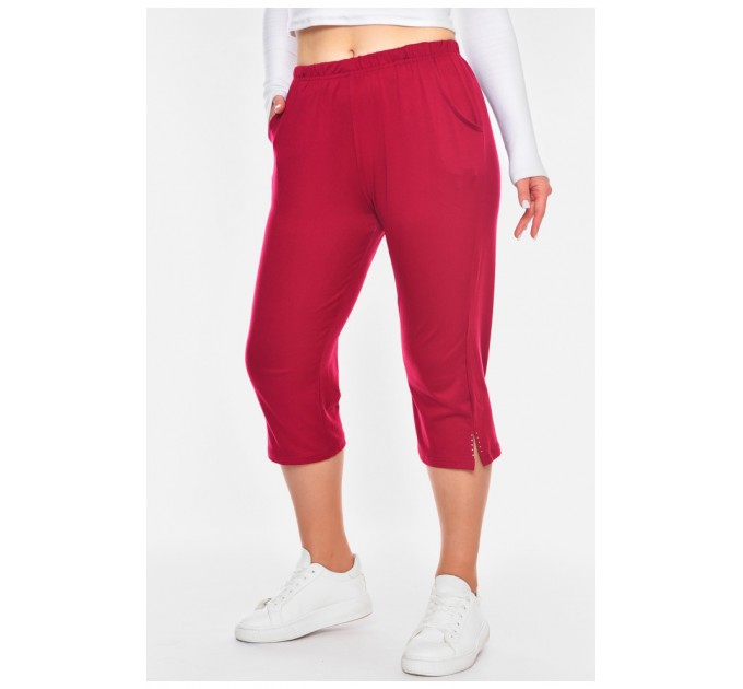 Бриджи женские полубатальные темно-розового цвета 200274L