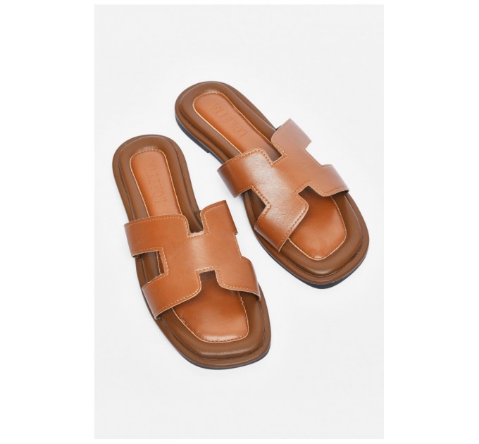 Шлепанцы женские коричневого цвета 200288L