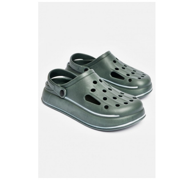 Кроксы мужские темно-зеленого цвета 200576L