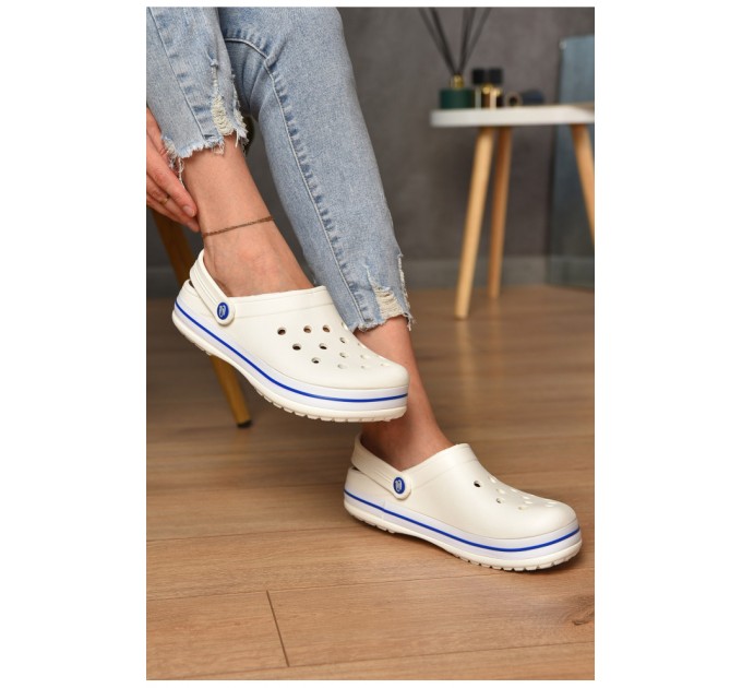 Кроксы женские белого цвета 200577L