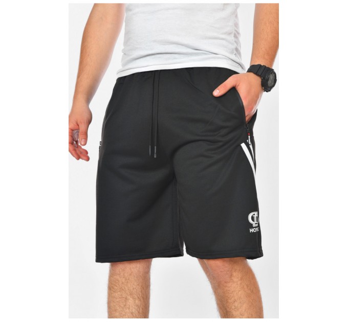 Шорты мужские однотонные черного цвета 200671L