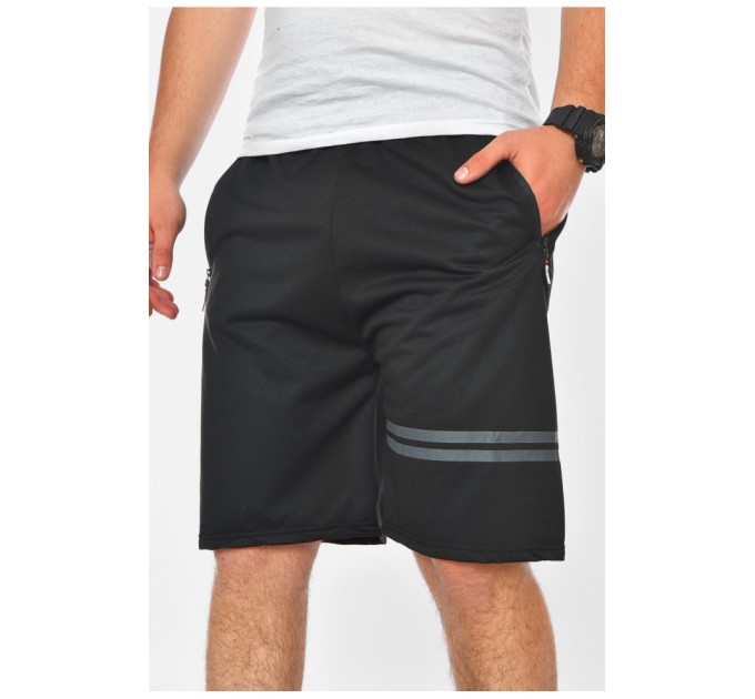 Шорты мужские однотонные черного цвета 200675L