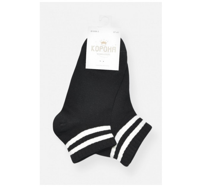 Шкарпетки жіночі демісезонні спортивні чорного кольору 200796L