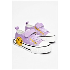 Кеди дитячі бузкового кольору текстиль 200995L