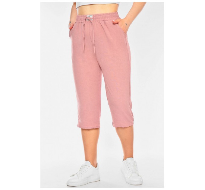 Бриджи женские полубатальные розового цвета 201024L.