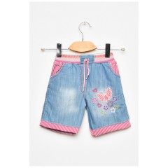 Шорти джинсові дитячі для дівчинки блакитного кольору 201319L